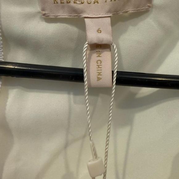 NWT Rebecca Taylor Sz 6 White Textured Short Sleeve Dress - Picture 4 of 5